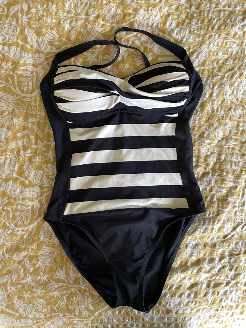 One piece black and white swimsuit